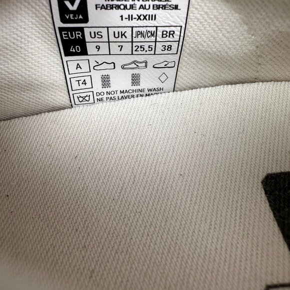 Veja Canvas Sneakers in White and Green - Picture 4 of 6